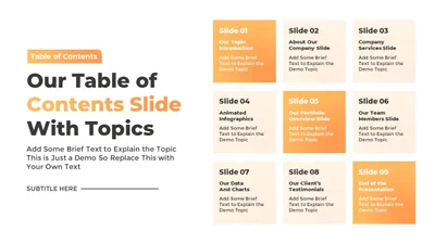 Free Table of Conetents for Google Slides Presentation