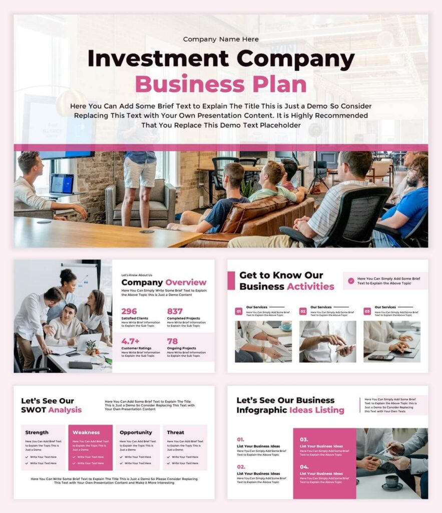 Free Investment Company Presentation with Business Plan