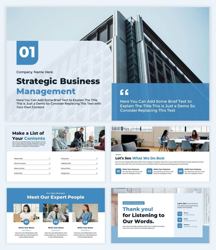 Free Business Strategic Management Presentation Template