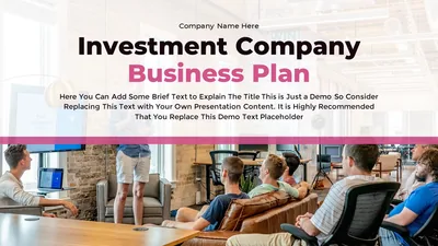 Investment Company Business Plan Cover Slide