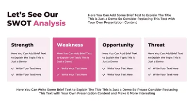 Investment Company SWOT Analysis Slide